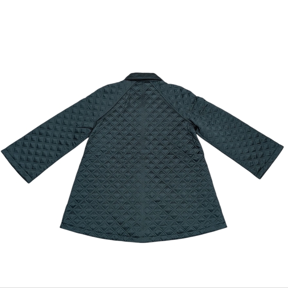 Hill House The Quilt Coat Dark Green Satin Size Medium - Picture 9 of 10